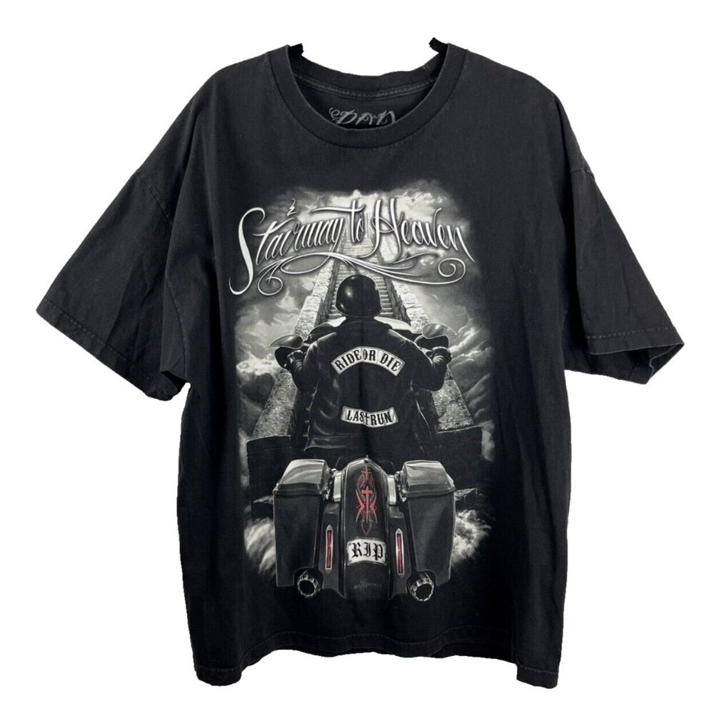 David Gonzales Art Ride or Die Stairway to Heaven T-Shirt Mens Size 2XL